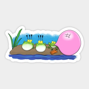 Funny frogs cartoon Sticker